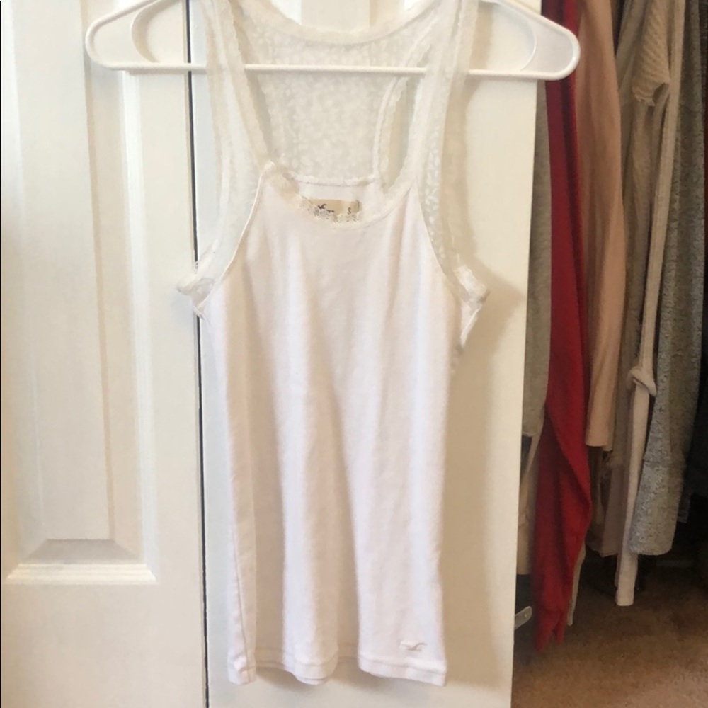 White Sheer and Lace tank